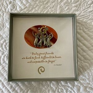 G. Randolph Friendship brooch Silver and gold tone Figures dancing.